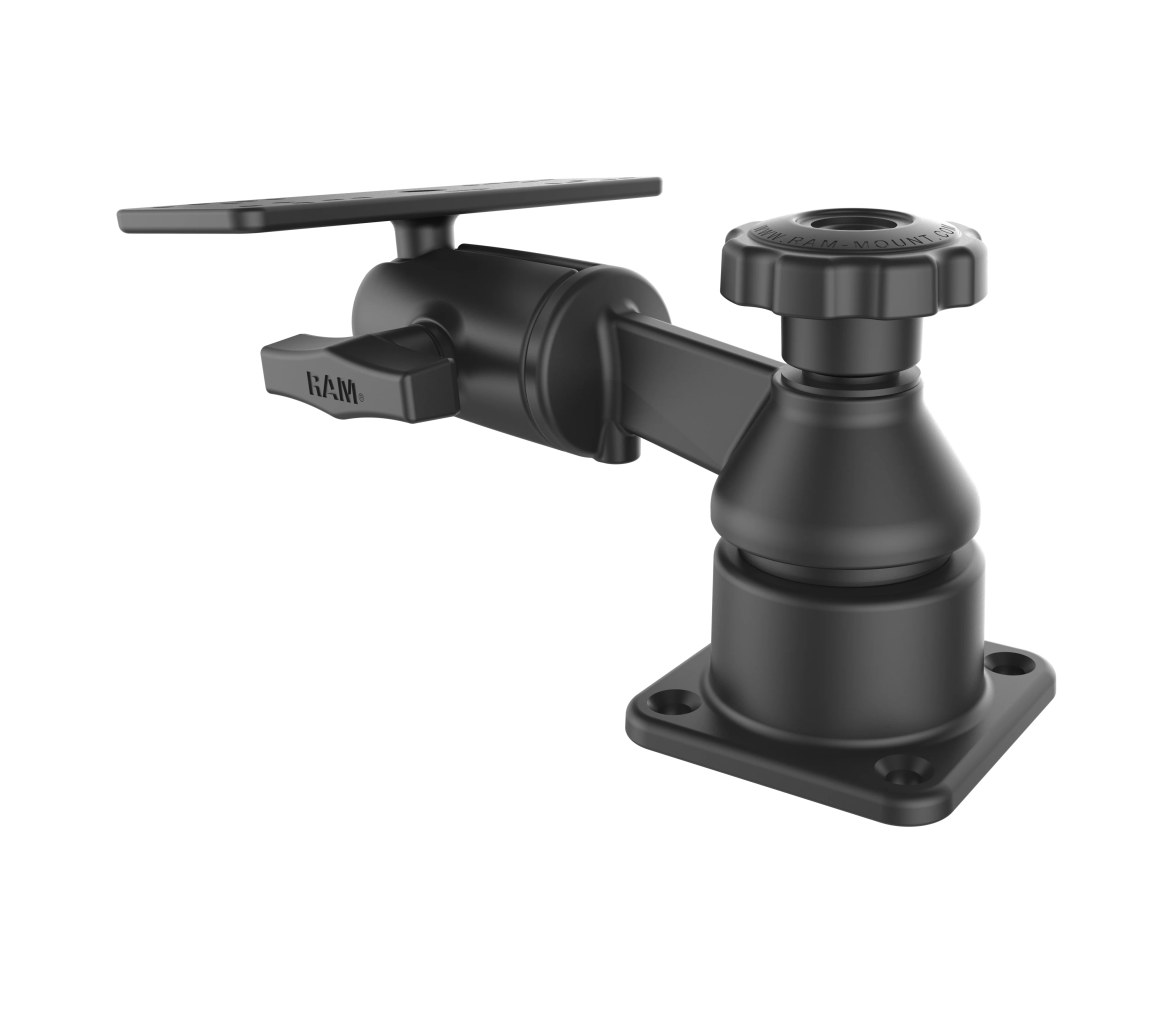 Soporte de Brazo Oscilante Horizontal de 6" con Bola y Rótula con Placa Rectangu