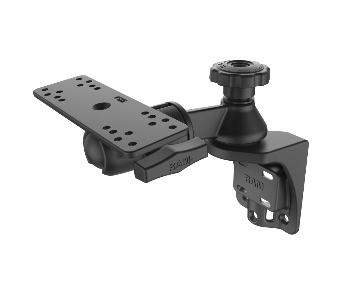 Soporte de Brazo Oscilante Vertical de 6" con Adaptador de Bola Redonda