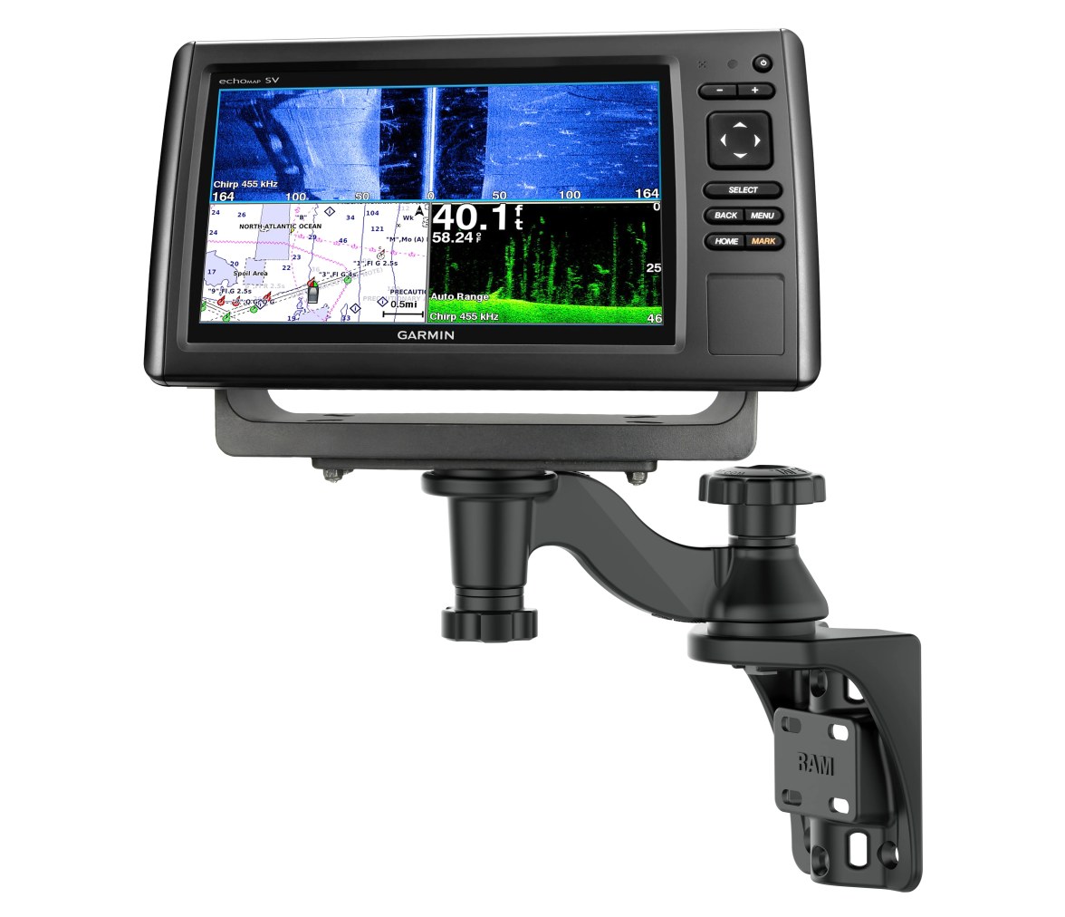 Soporte de Brazo Oscilante Vertical RAM de 6" para Sondas de Pesca y Plotter