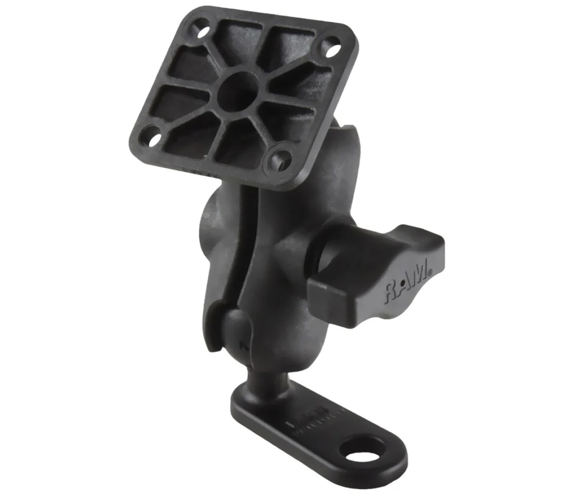 Soporte de doble bola con adaptador de cabeza de perno de 11 mm y placa AMPS