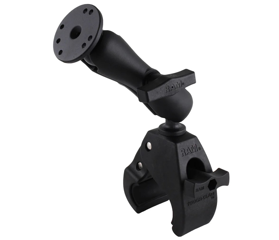 Soporte de doble bola con pinza grande RAM Tough-Claw con placa redonda