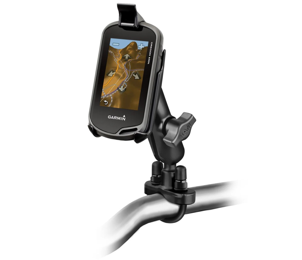 Soporte de doble bola para manillar con perno en U para serie Garmin Oregon + má