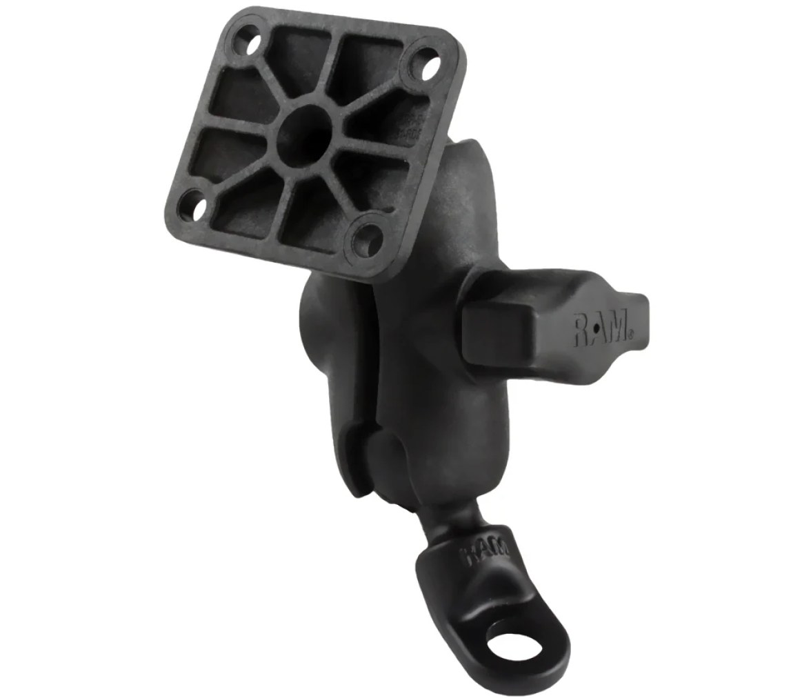 Soporte de doble bola RAM con adaptador de cabeza de perno angular de 9 mm y pla