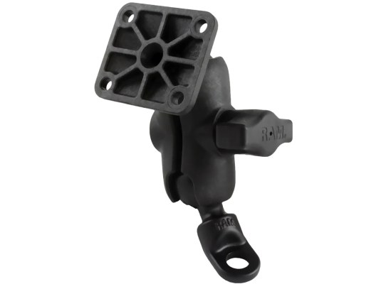 Soporte de doble bola RAM con adaptador de cabeza de perno angular de 9 mm y pla