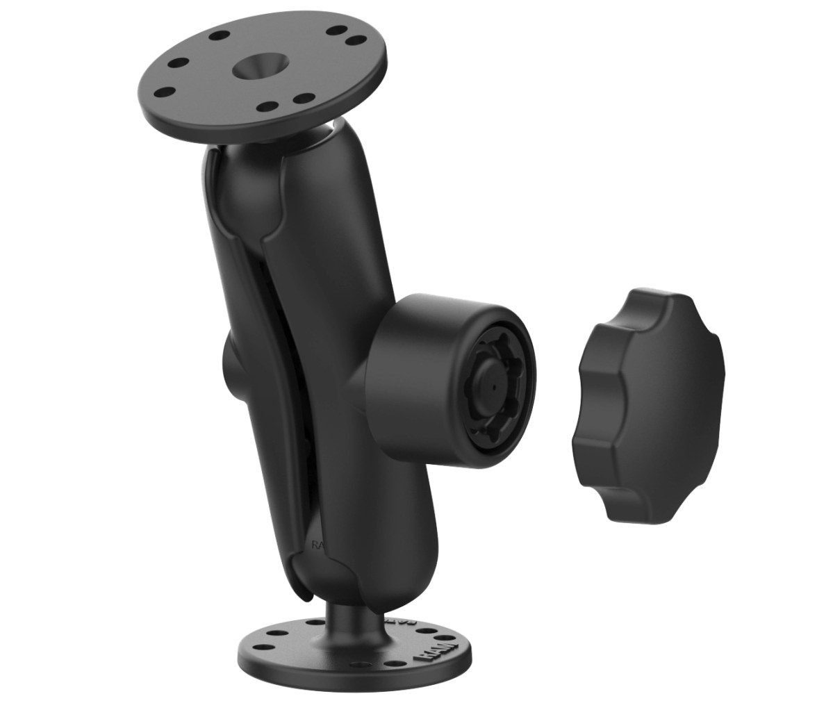Soporte de Doble Bola RAM con Pomo de Seguridad Pin-Lock - Tamaño C Mediano