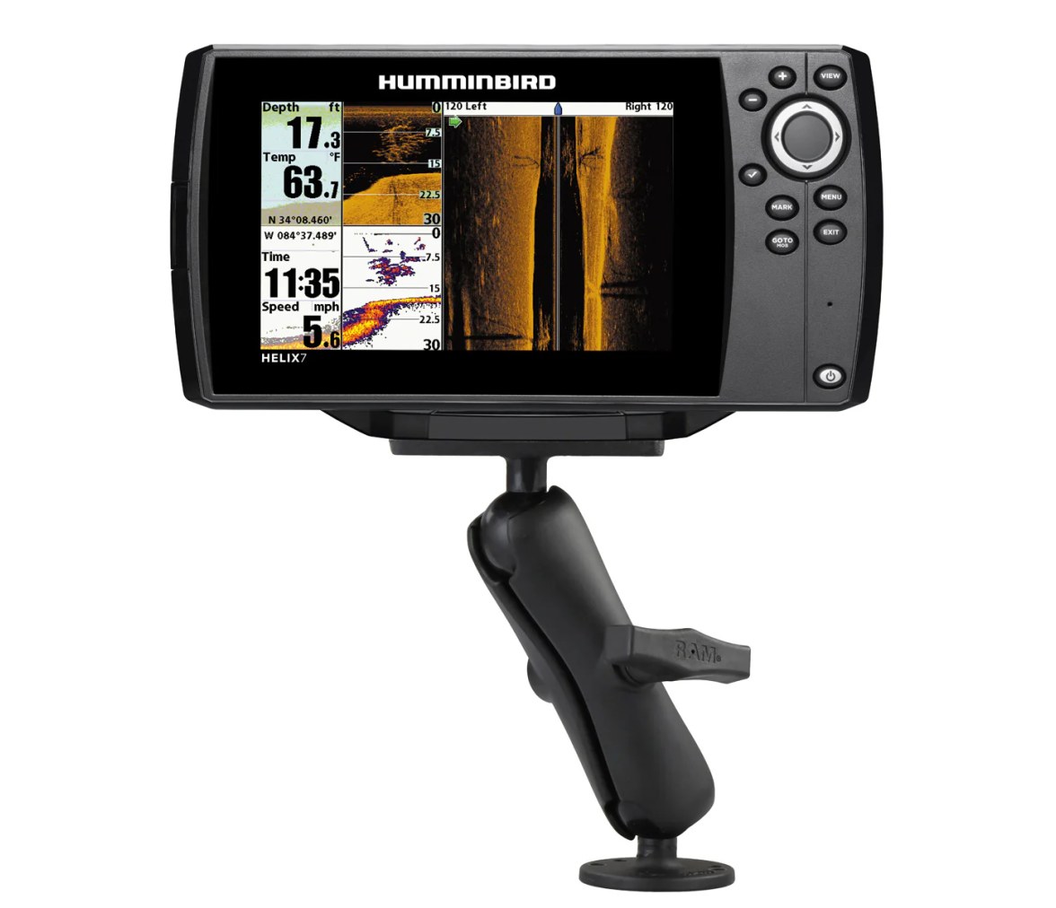 Soporte de montaje con doble bola RAM-DRILL-DOWN para Humminbird Helix 7 - Media