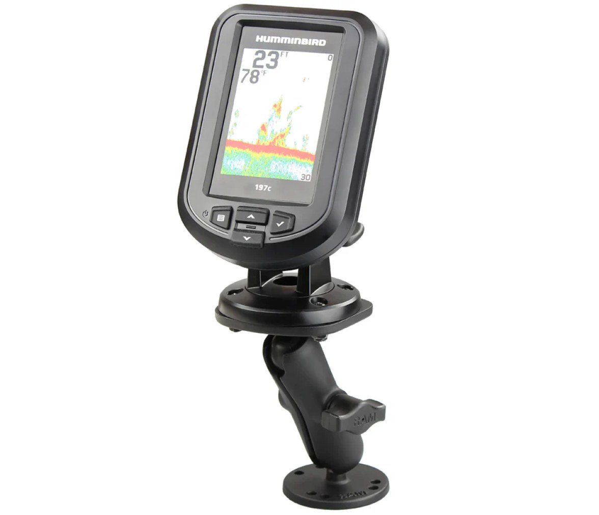 Soporte de montaje de bola doble RAM Drill-Down para Humminbird Piranha + más