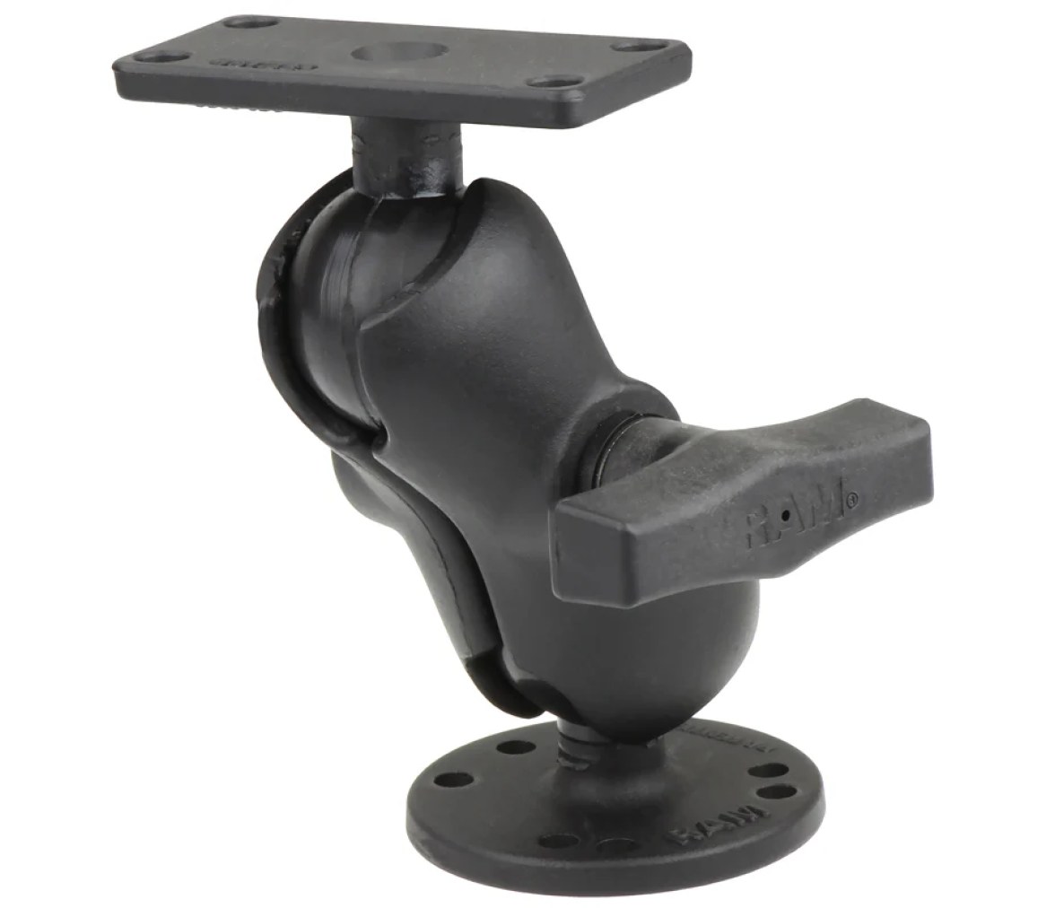 Soporte de montaje de bola doble RAM-DRILL-DOWN para Humminbird Helix 5 - Corto