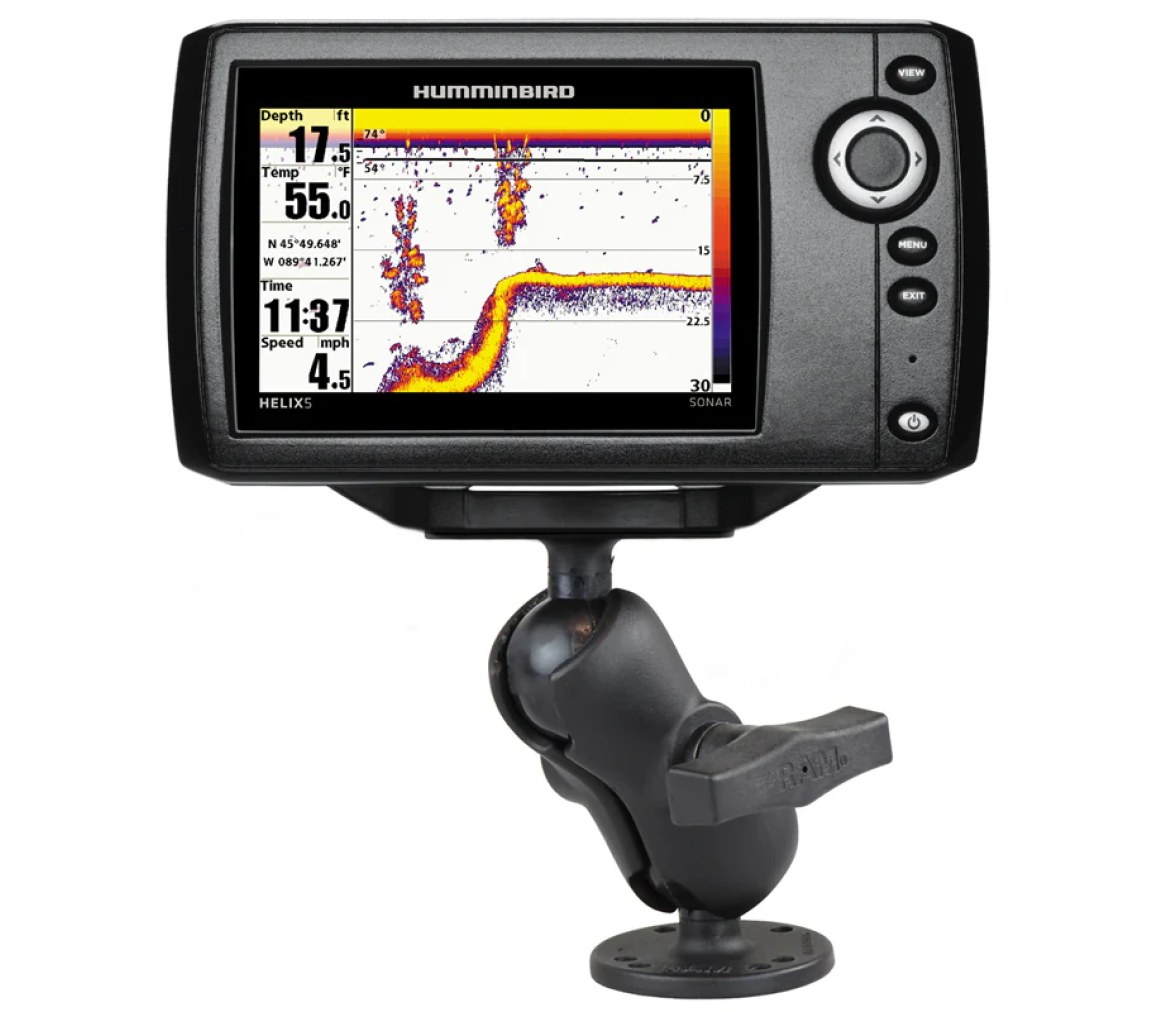 Soporte de montaje de bola doble RAM-DRILL-DOWN para Humminbird Helix 5 - Corto