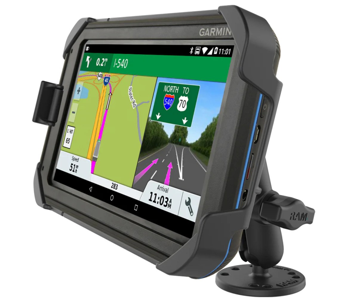 Soporte de montaje RAM-DRILL-DOWN para Garmin Fleet 770, Overlander y más