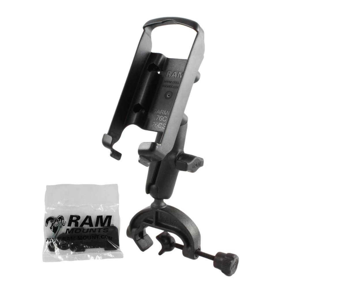 Soporte de pinza de horquilla compuesto RAM para Garmin GPSMAP 76C, 96C + más