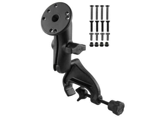 Soporte de pinza de horquilla de doble bola con hardware de montaje para Garmin