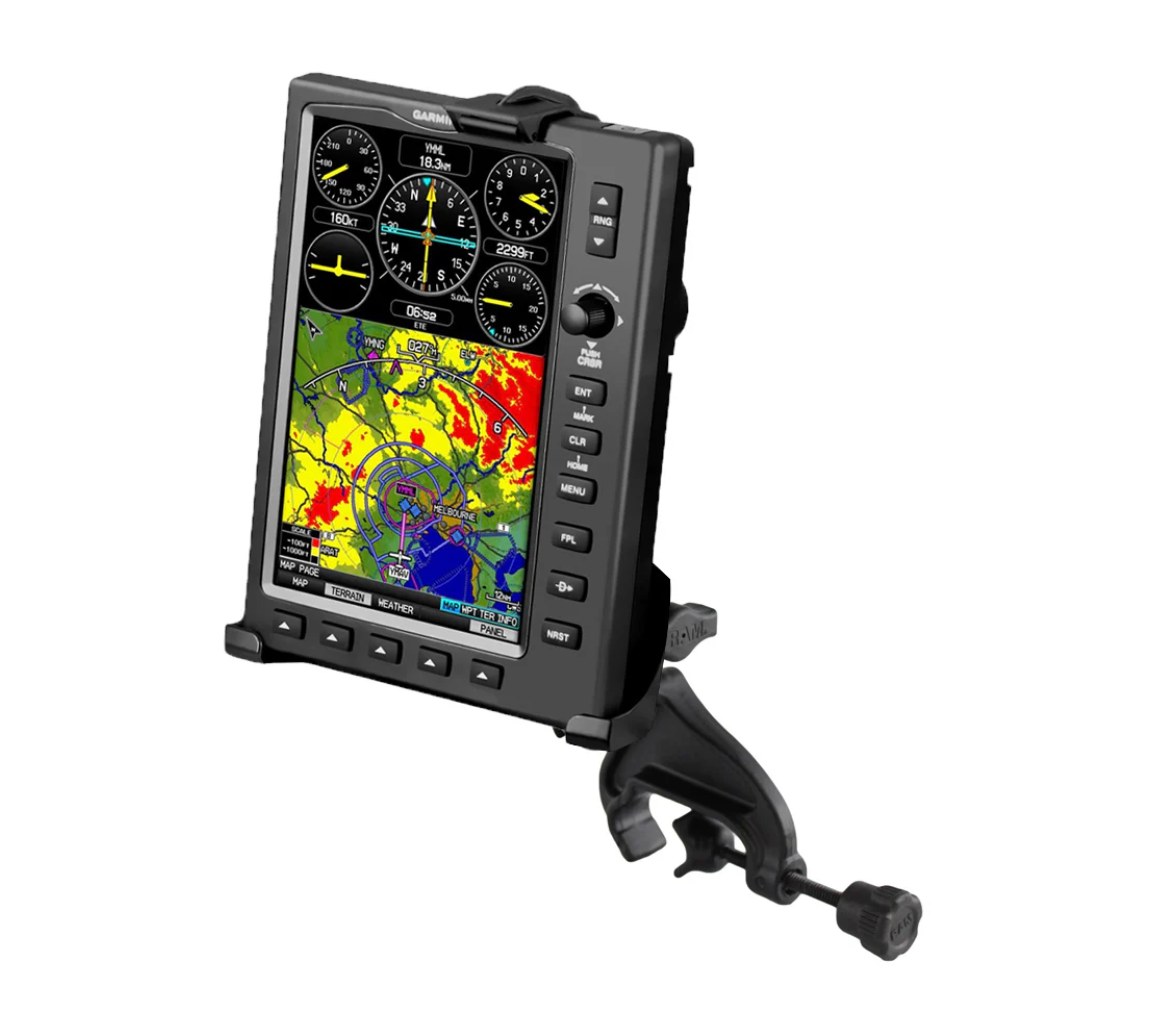 Soporte de pinza de horquilla de doble bola para Garmin 695 y 696