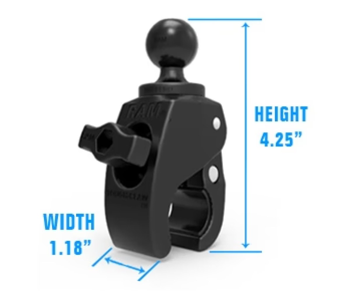 Soporte de pinza pequeño RAM Tough-Claw con placa diamante compuesta