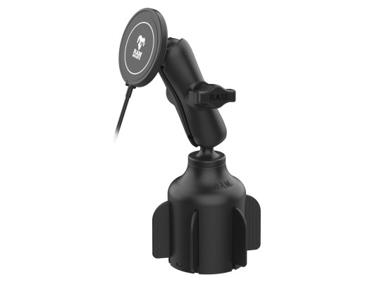 Soporte de portavasos RAM Stubby con cargador inalámbrico RAM Qi2 de 15W