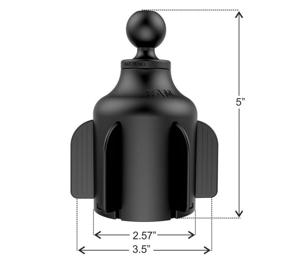 Soporte de portavasos RAM Stubby con placa diamante