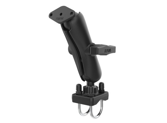 Soporte de raíl RAM con doble perno en U para raíles más pequeños con placa diam Soporte de raíl RAM con doble perno en U para raíles más pequeños con placa diam