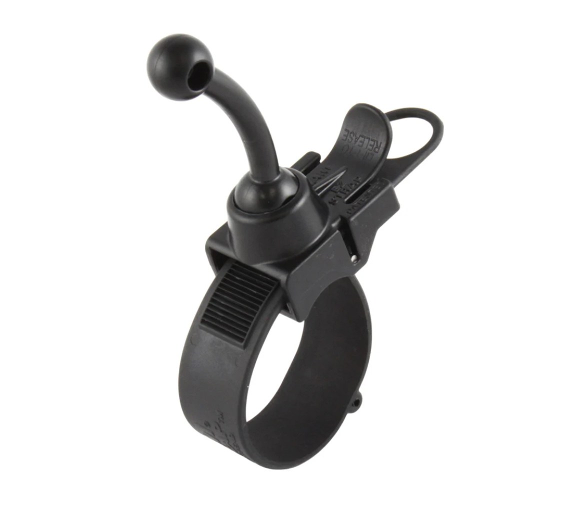 Soporte de raíl RAM EZ-Strap con adaptador de doble bola RAM a Garmin
