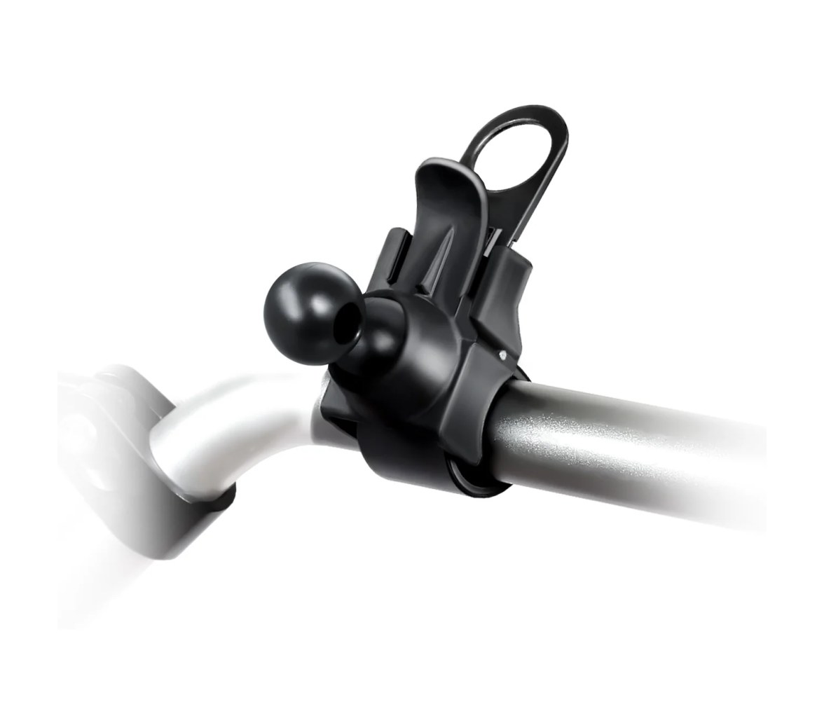 Soporte de raíl RAM EZ-Strap con adaptador de doble bola RAM a Garmin