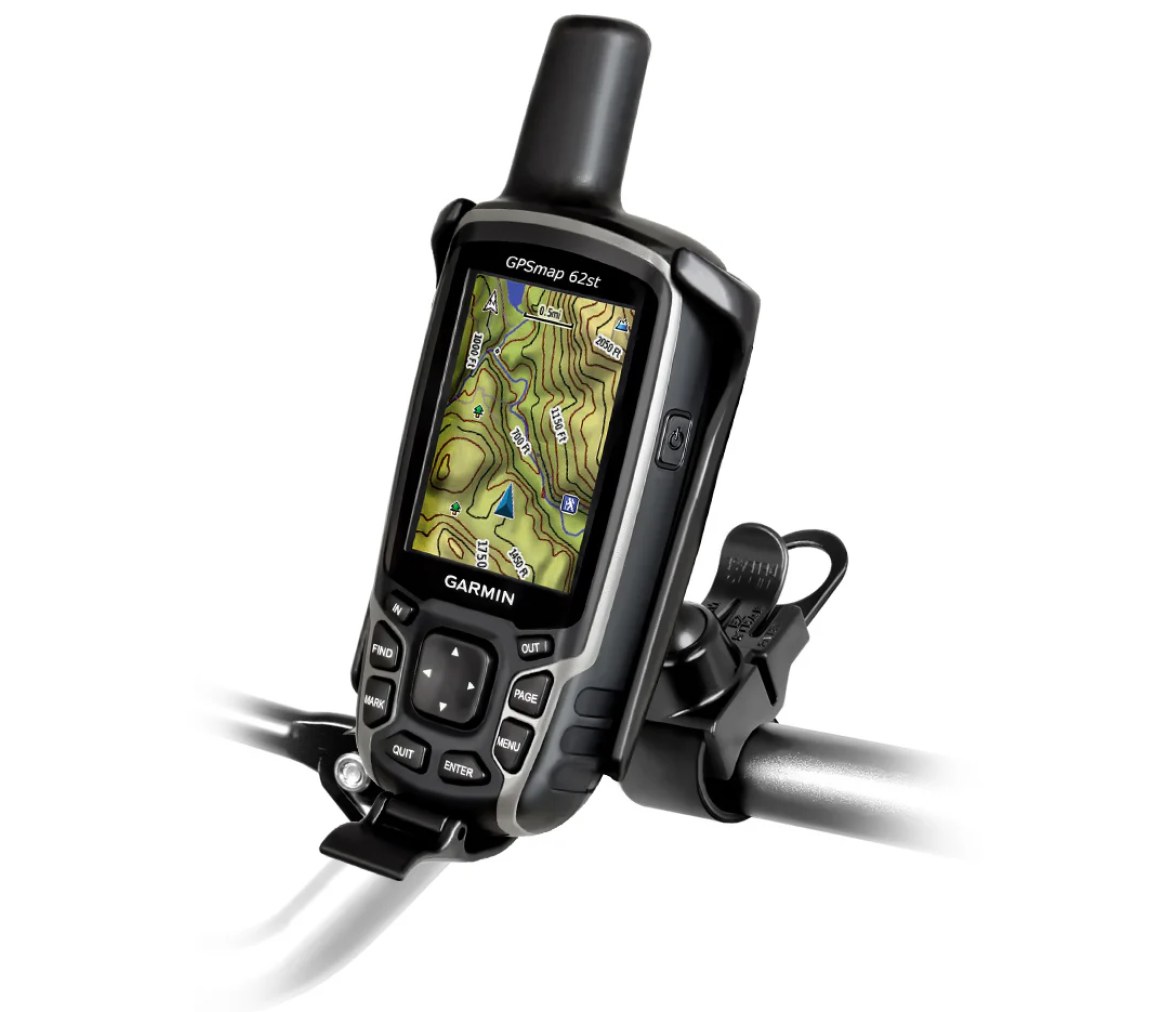 Soporte de raíl RAM EZ-Strap para Garmin Astro 320, GPSMAP 62 y serie 64