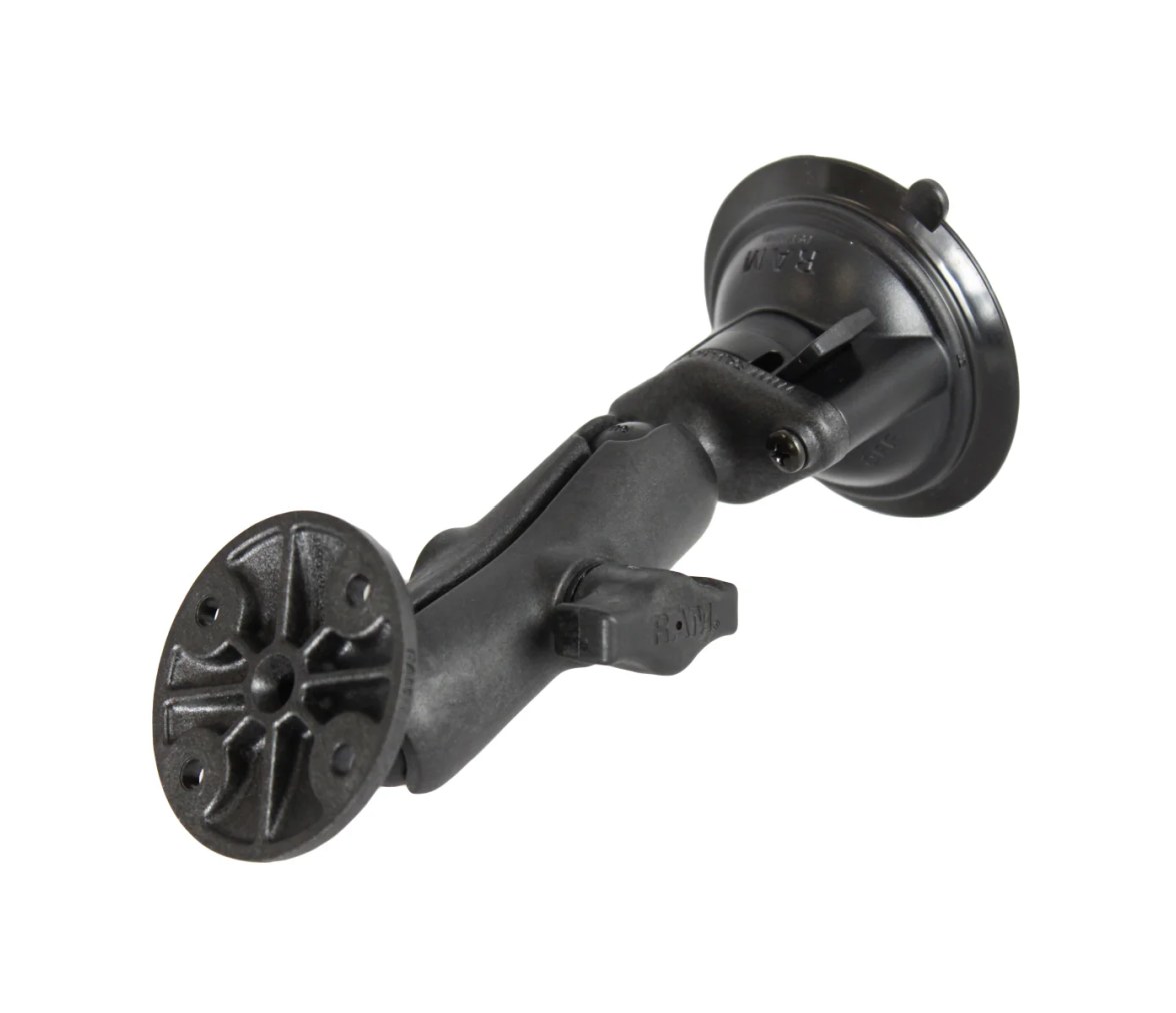 Soporte de succión compuesto RAM Twist-Lock con placa redonda - Mediano