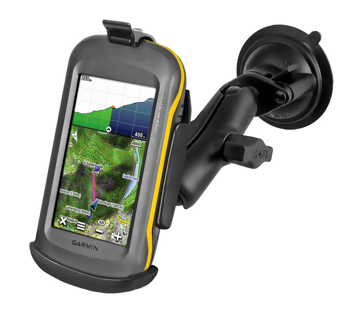 Soporte de succión compuesto RAM Twist-Lock para Garmin Montana 600 + más
