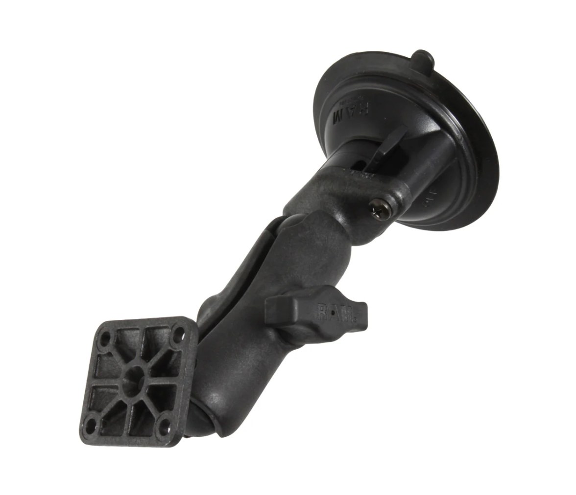 Soporte de ventosa compuesto RAM Twist-Lock con patrón de agujeros AMPS