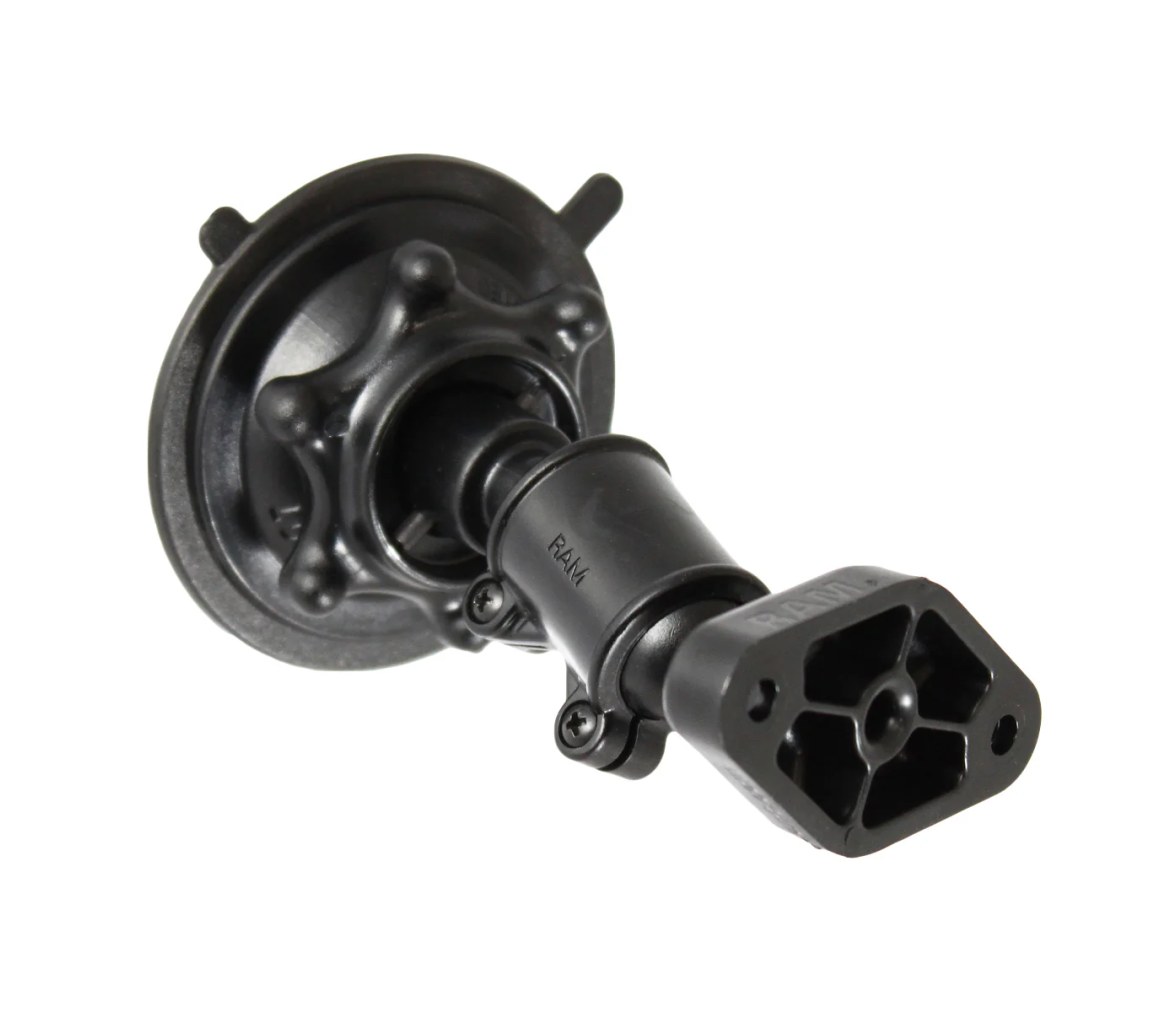 Soporte de ventosa con doble brazo de rótula corto RAM Snap-Link con placa diama