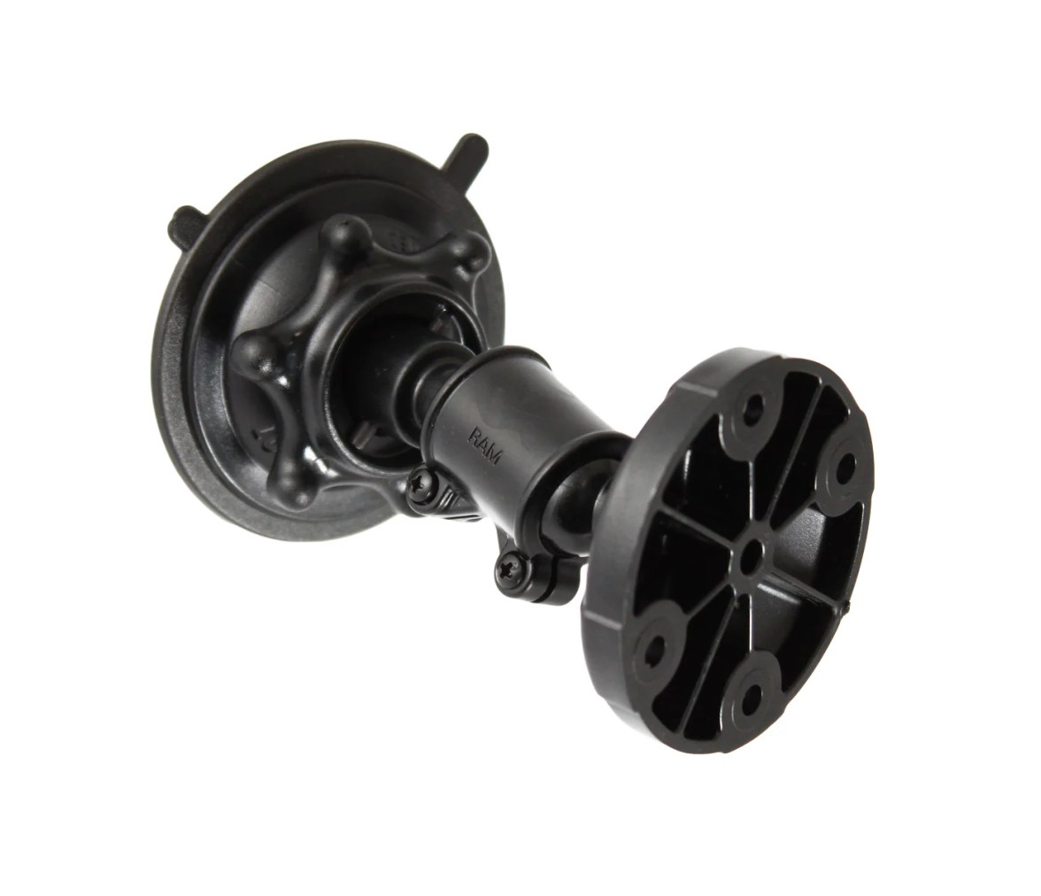 Soporte de ventosa con placa redonda y brazo de doble rótula RAM Snap-Link corto