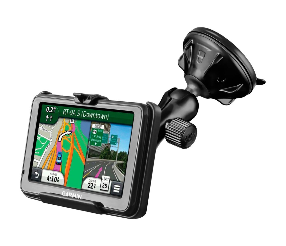 Soporte de ventosa de bajo perfil con cerradura de giro para Garmin nuvi 200W +
