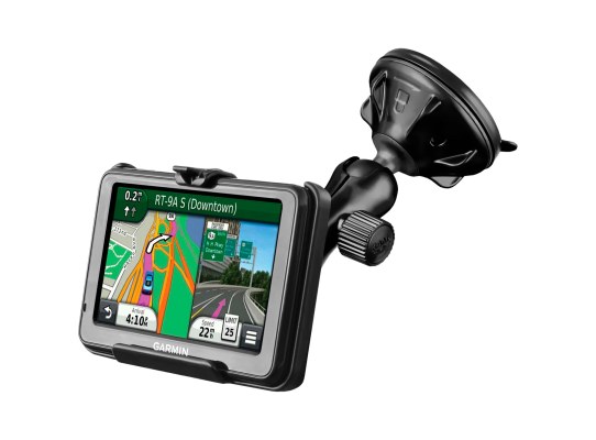 Soporte de ventosa de bajo perfil con cerradura de giro para Garmin nuvi 200W +