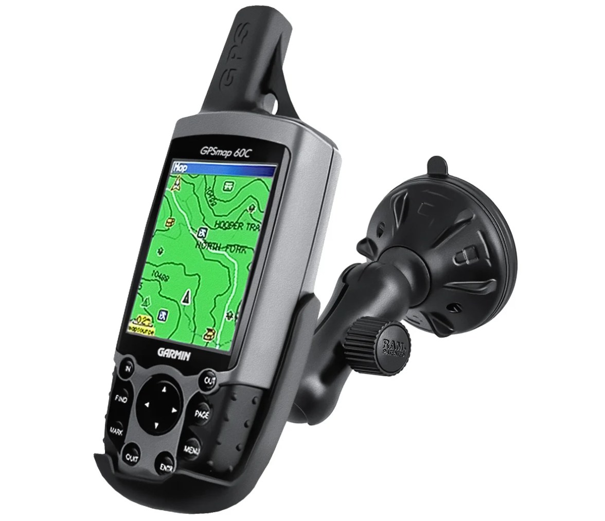 Soporte de Ventosa de Bajo Perfil con Mecanismo Twist-Lock para Garmin GPS 60 +