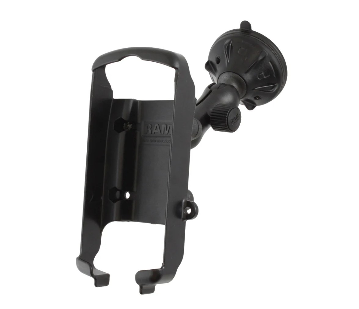 Soporte de ventosa de bajo perfil RAM Twist-Lock para Garmin GPS 72, 76 + más