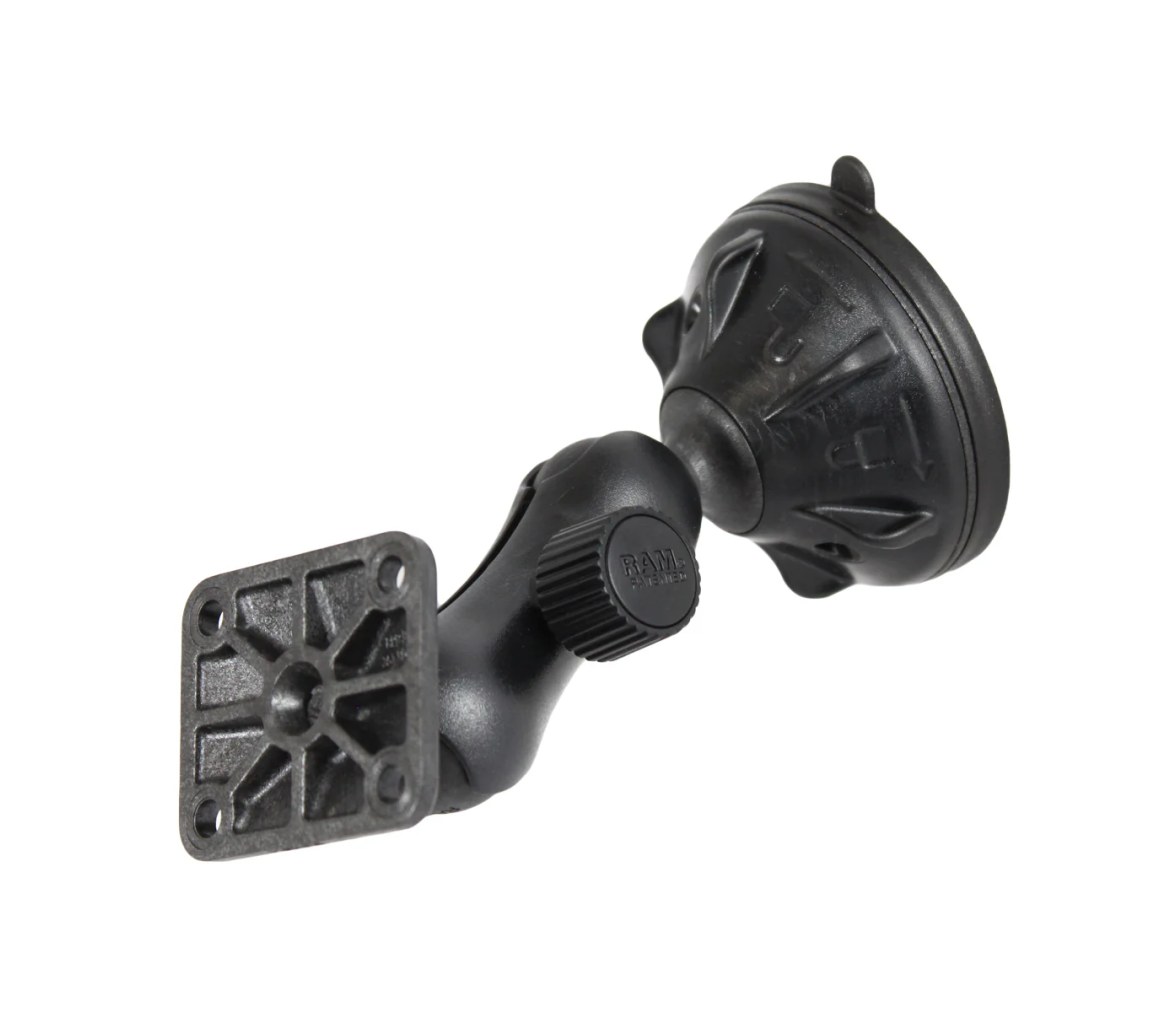 Soporte de ventosa de perfil bajo con sistema Twist-Lock y patrón de agujeros AM