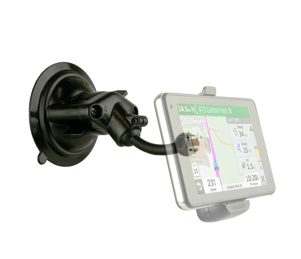 Soporte de ventosa RAM Twist-Lock con bola de 17 mm para Garmin (Drive + More)