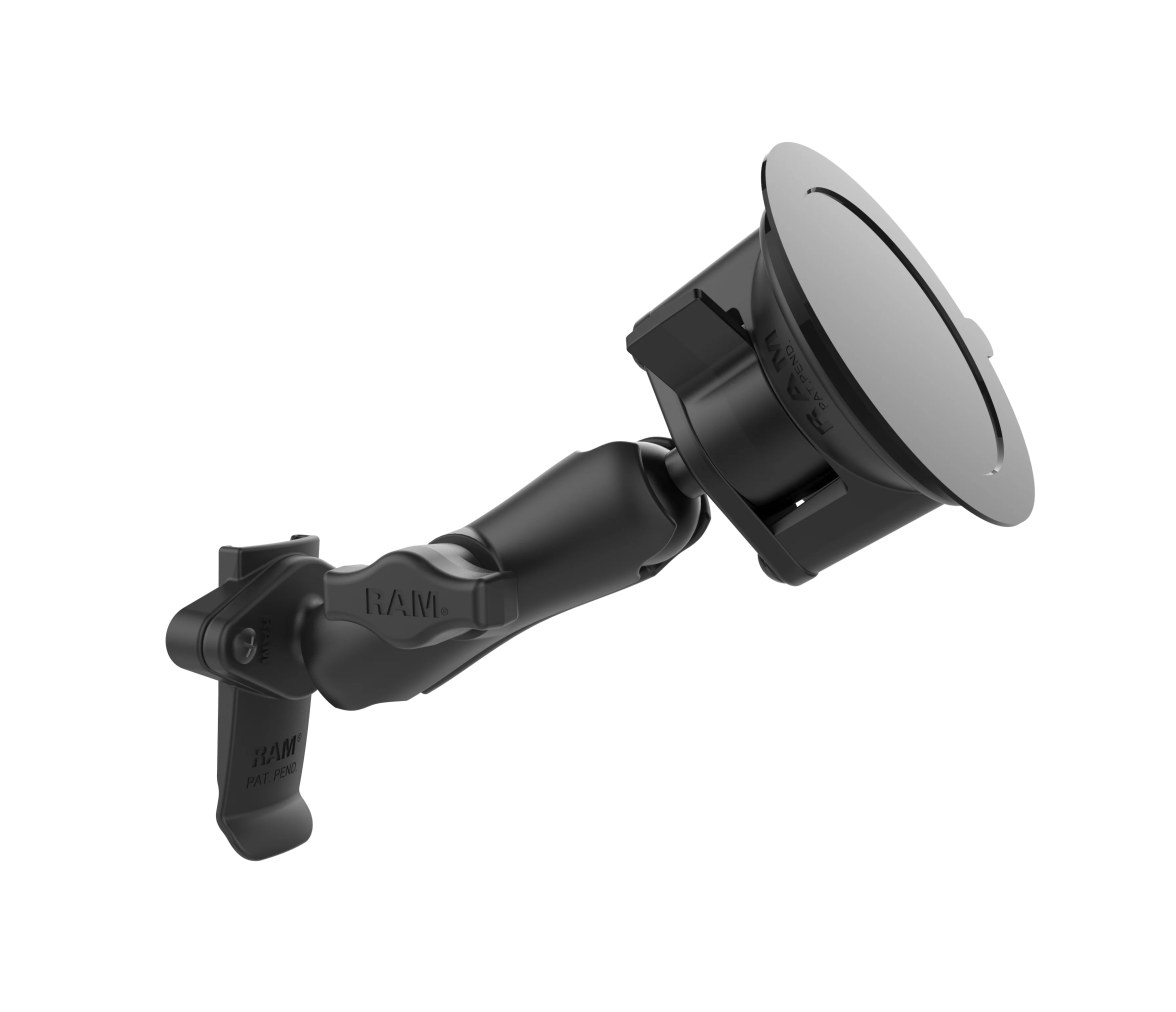 Soporte de ventosa RAM Twist-Lock con cuna para clip de la espina de Garmin