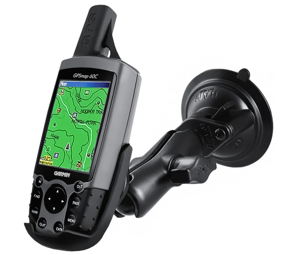 Soporte de ventosa RAM Twist-Lock para Garmin Astro 220, GPS 60 + más