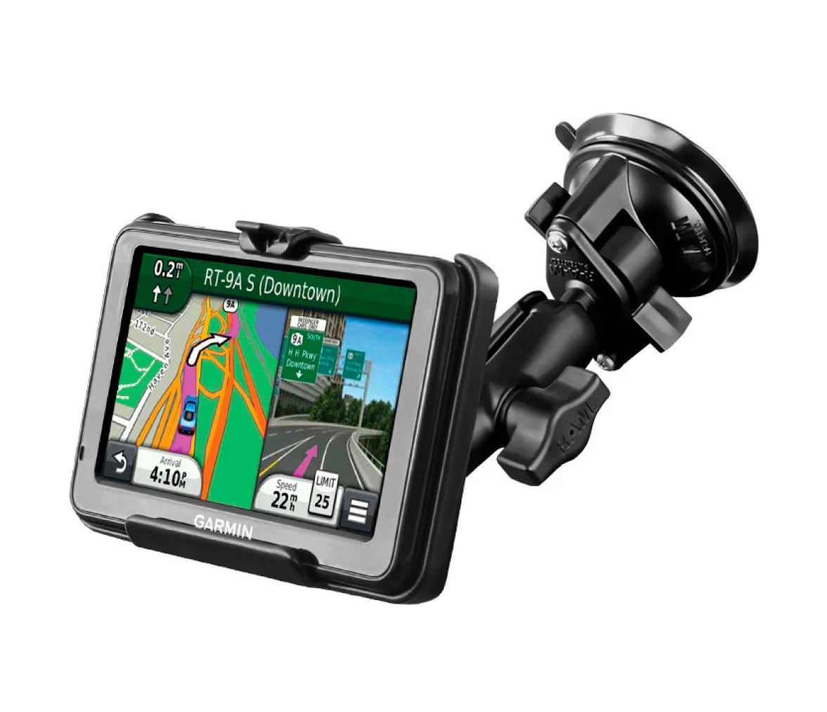 Soporte de ventosa RAM Twist-Lock para Garmin nuvi 200W, 465T + Más
