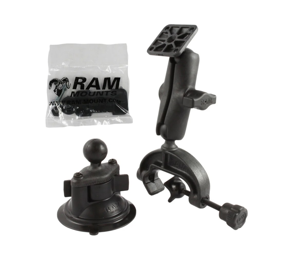 Soporte de ventosa y pinza de horquilla compuesta RAM Twist-Lock