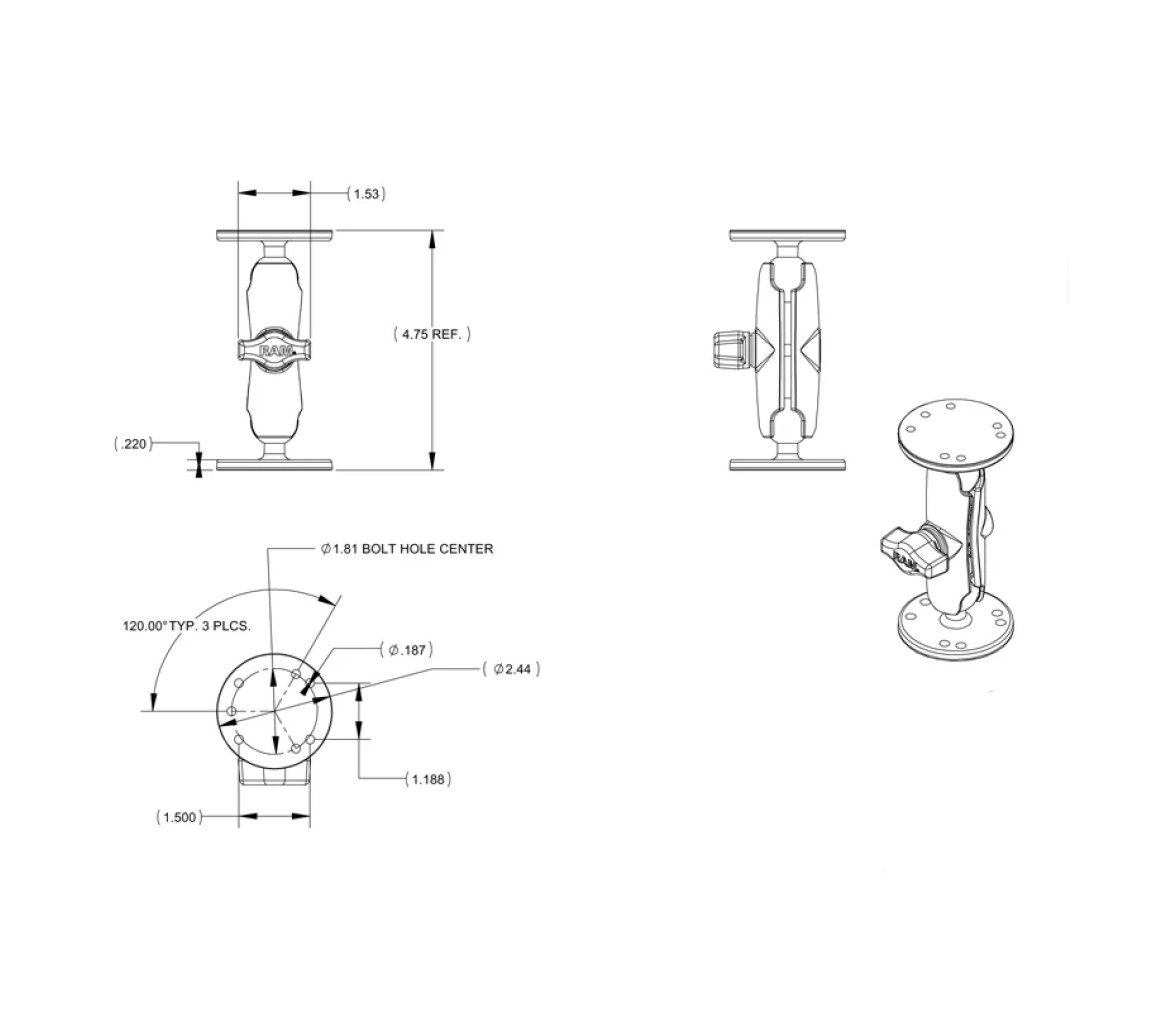 Soporte doble bola con accesorios para Garmin StreetPilot