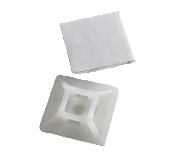 Soportes para Bridas Nylon Blanco con Adhesivo (100 unidades)