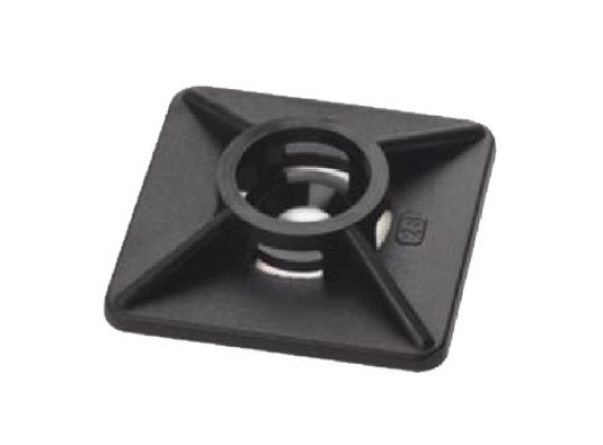 Soporte para Bridas Nylon Negro con Adhesivo (100 unidades)
