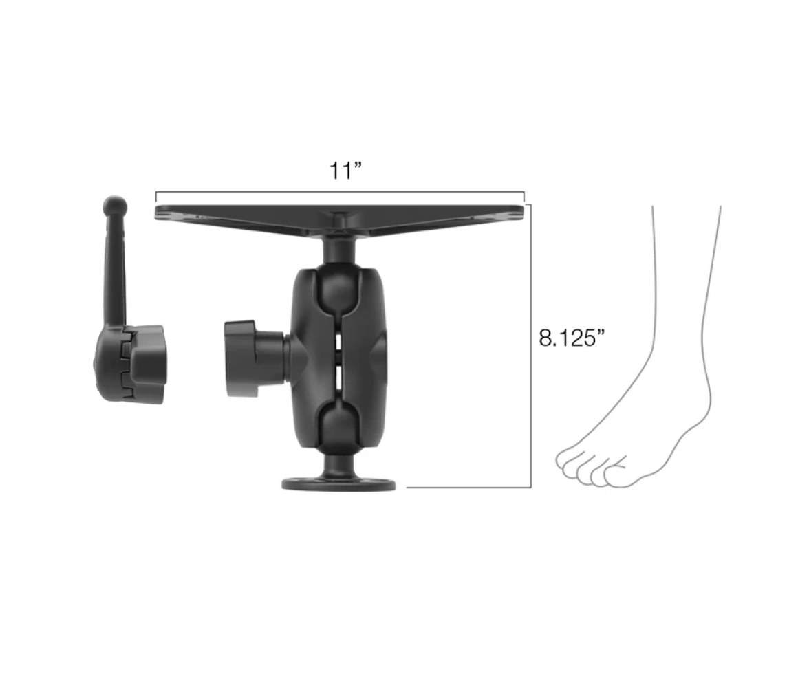 Soporte para electrónica marina RAM grande con llave RAM Hi-Torq - Corto