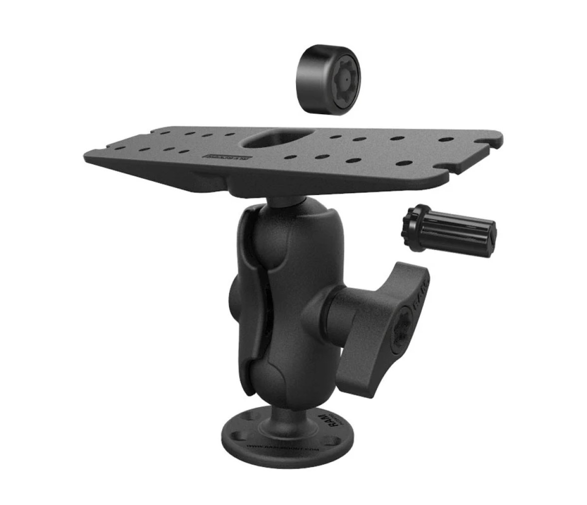 Soporte para electrónica marina RAM Pin-Lock con pomo gimbal - D Size Short