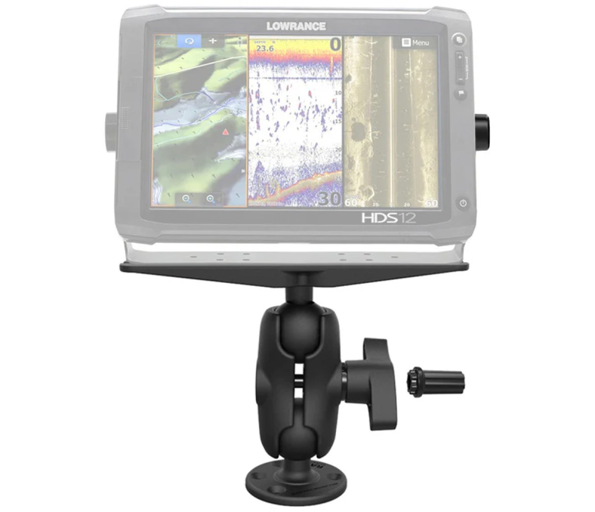 Soporte para electrónica marina RAM Pin-Lock con pomo gimbal - D Size Short