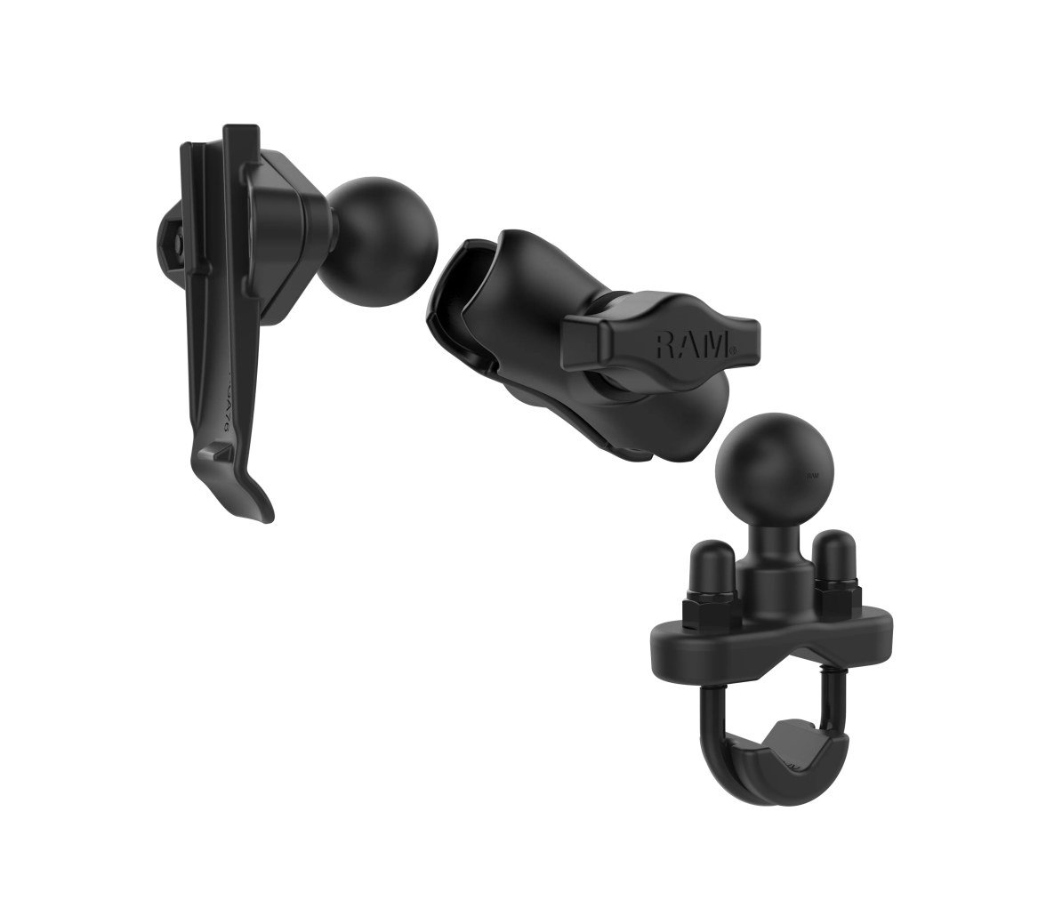 Soporte para Garmin con pinza de espina y base de manillar tipo U