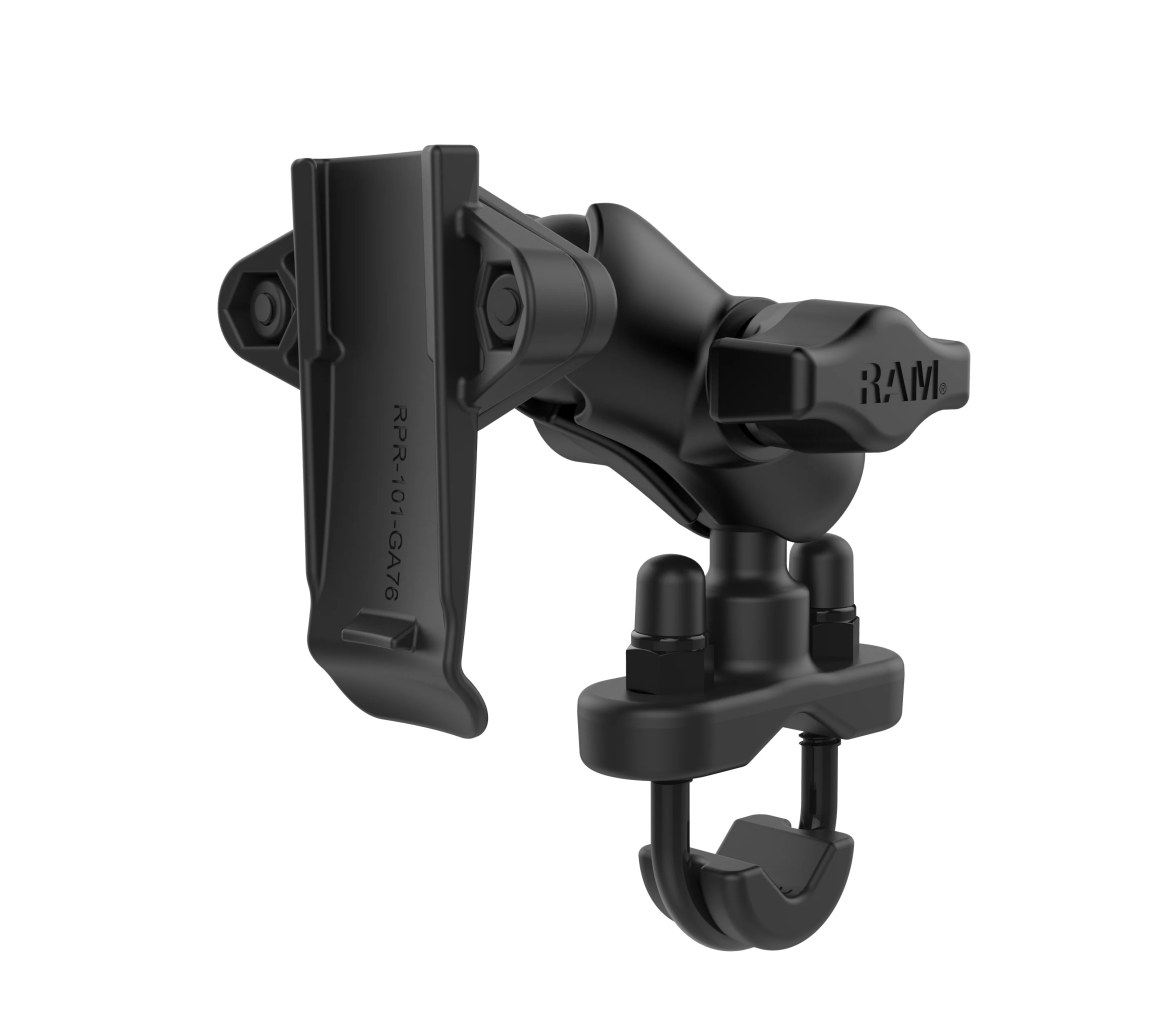 Soporte para Garmin con pinza de espina y base de manillar tipo U