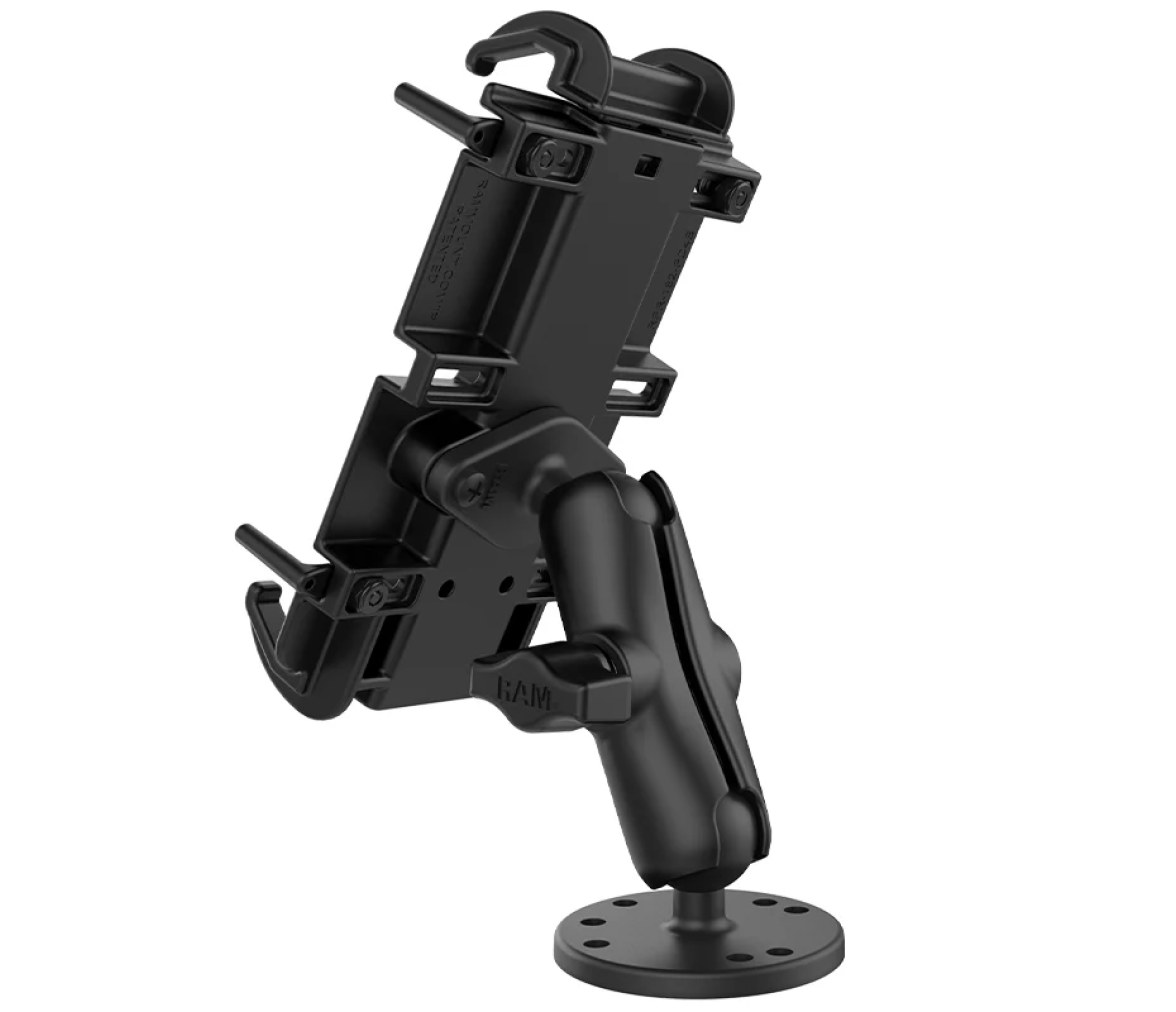 Soporte para teléfono RAM Quick-Grip XL con resorte y base de atornillar