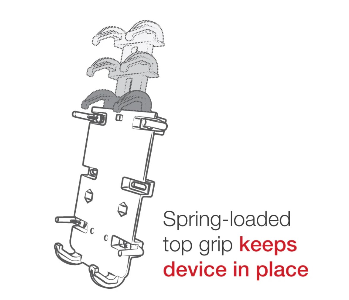 Soporte para teléfono RAM Quick-Grip XL con resorte y base de atornillar