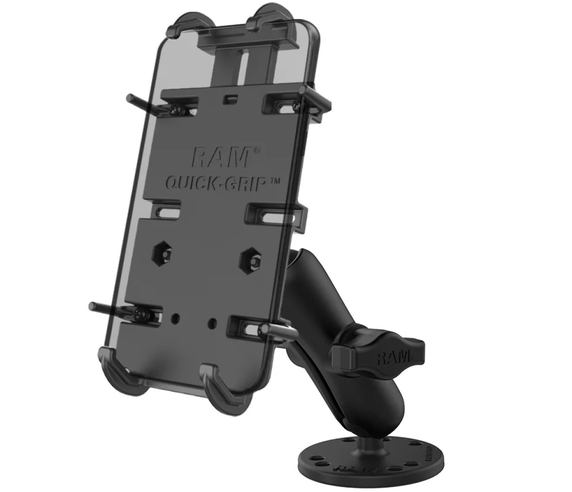Soporte para teléfono RAM Quick-Grip XL con resorte y base de atornillar
